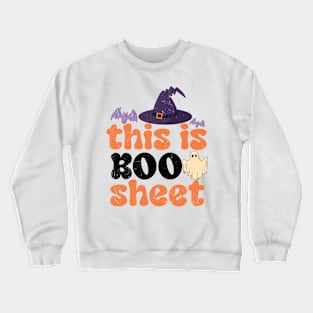 This Is Boo Sheet Ghost Retro Halloween Costume Men Women Crewneck Sweatshirt